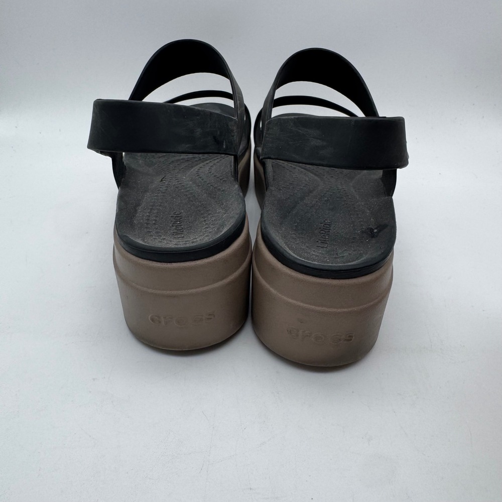 Crocs Brooklyn Low Wedge Sandals Black Mushroom LiteRide Platform Womens 8 - Picture 4 of 6